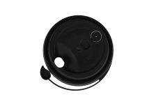 Крышка для стак. Покров д.90мм (0,300/0,500л) черная МАТОВАЯ (20уп х50шт)  (1000шт) ЛП