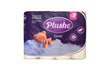 Туалетная бумага Plushe Classic (плюше классик) 12 рулонов, 2-х слойная 18м, 1/12 в уп ЮГ
