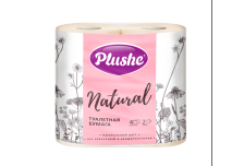 Туалетная бумага PLUSHE плюше натурал Natural 2-х сл. 18м (4рул) (12уп)