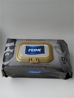 Влажные салфетки Прайм 120 л "Парфюмированные"  ФОР МЭН  клапан 12 шт. в кор. НФ-00002762