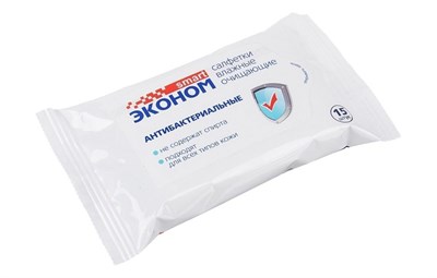 Салфетки влажные Смарт Эконом (15шт)  Антибактериальные (108уп) 7711