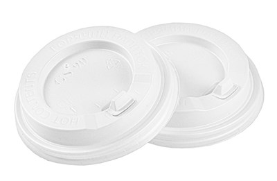 Крышка для  стак. АгроЭкоДом д 80 мм (0,250л) белая (10уп *100) (1000шт кор.)с откидным пит. 16048