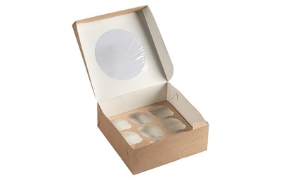 ДоЭко Короб под маффины ECO MUF (9шт) окно 250х250х100 (25/100шт)  НФ-00022115