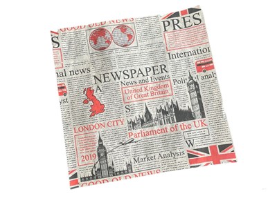 Бумага оберточная в листах 280*300 мм п/п небеленный 45 гр/м2 "Газета Лондон" (1000) НФ-00003184