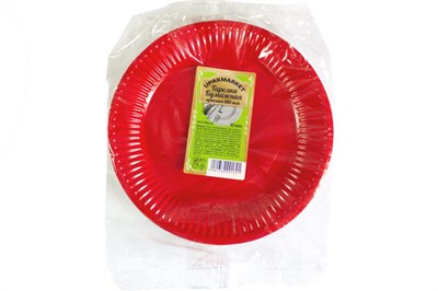 Миксы Тарелка (бум) 180мм Красная 10 шт (60шт/кор.) 14586