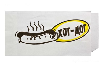 Пакет бумажный пищ. 220х80 для Хот Дог с рисунком Хот Дог жиростойкий 100 шт (5000) 16156