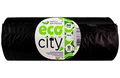 Пакет мусорный 240лит 10шт  (черный втор) 50мкм 125см х 100см (15 рул) Т 3579