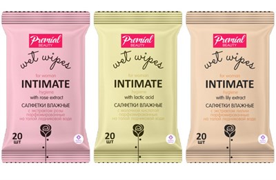 Бумфа Салфетки влажные ПРЕМИАЛ (20шт) для интим. гигиены женские в ассорт. (24уп) НФ-00012288