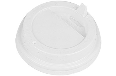 Крышка для стак. Протек  д.73мм (0,180л)  белая  (10уп х 100) (1000шт) с откидным пит.  НФ-00013159