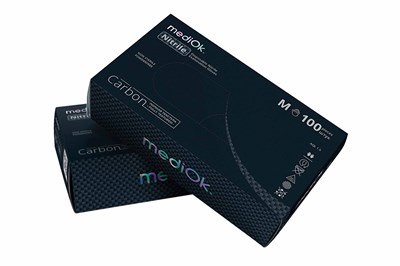 Перчатки нитриловые неопудр.смотр. MEDIOK M /10х100шт/ (10) черные (Black+) 19061