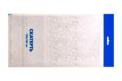 Скатерти 120х180  (50шт)  ИНТЕРПАК Кружево 20127