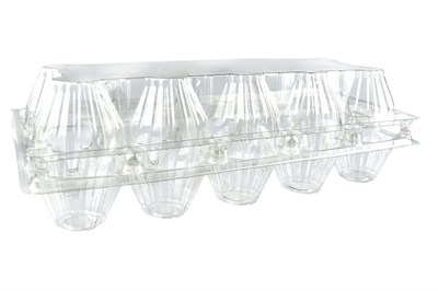 Яйцебокс кур.яица ПЭТ   прозрачный   /258*110*65/   Экопак  (600шт) 20727