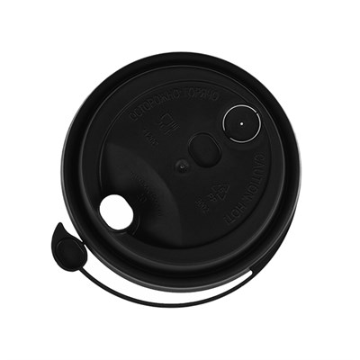 Крышка для стак. Покров д.90мм (0,300/0,500л) Черная МАТОВАЯ (20упх50шт) (1000шт) ВЗЛП (3001М/Ч) НФ-00016928