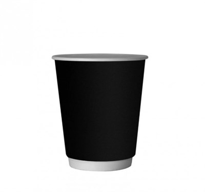 Бум стакан БК Черный 2-х слойный 250 мл (25/500) НФ-00018048