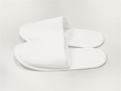 Тапочки одноразовые белые  для гостиницы МАХРОВЫЕ с ЗАКРЫТЫМ носом 1/130 НФ-00018661