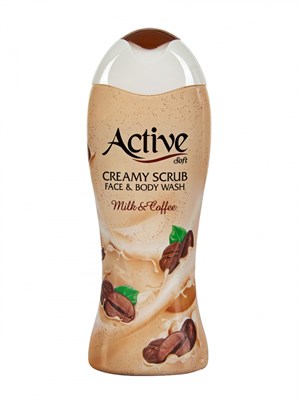 Гель-скраб для душа Active (Актив) Молоко/Кофе 400 мл ИРАН 1/16 НФ-00019071