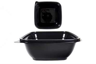 Контейнер Юпласт ЮпК-1616 "Кубик" черный 0,750л  160*160*62 /18уп*25шт/ (450шт) ПЭТ 18187