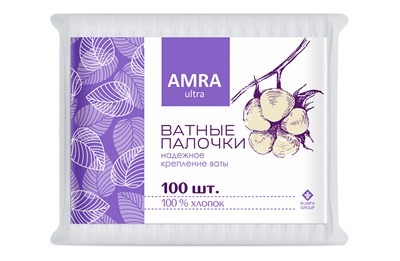 Бумфа Ватные палочки АМРА в пакете 100 (52уп) НФ-00019171