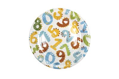 Бум тарелка Папирус д.230мм Цифры /10уп * 50шт/ (500шт) 22499