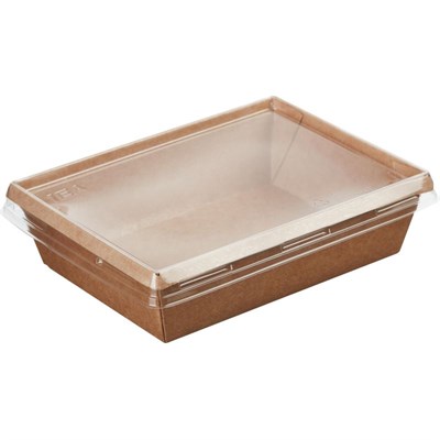 Салатник бумажный ONECLICK с пластиковой крышкой 400 мл ТОТАЛ КРАФТ 50/600 НФ-00020685