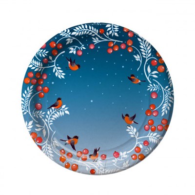 Бум тарелка ИнтроПластика д. 230 мм Снегири (50/500) НГ НФ-00025140