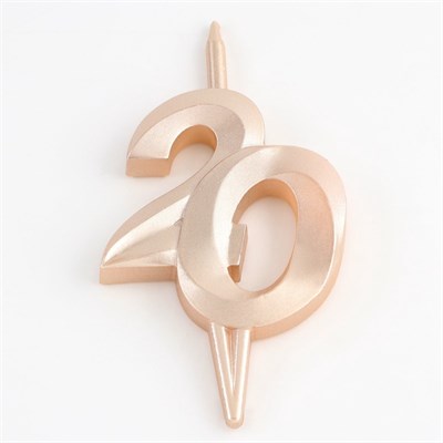 Свеча в торт «Юбилейная», цифра 20, 10 см, шампань НФ-00025324