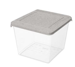 Контейнер 1л. квадрат. Гранит светло-серый НФ-00025759