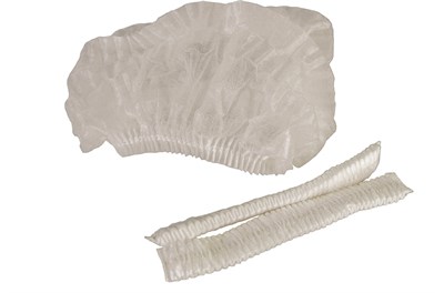 Шапочка одноразовая из нетканого материала Шарлотта белая (100 шт)  1/10  ПК НФ-00025784