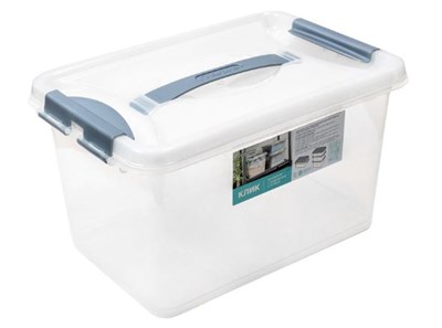 Контейнер 8л. Клик с защелками прозрачный НФ-00025831