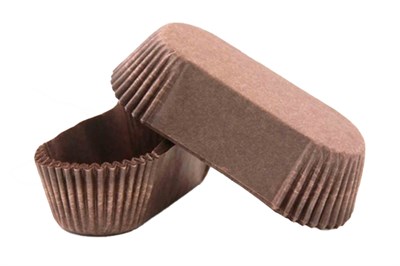 Форма бумажная Тарталетка овал 40х105х20мм коричневая 5х1000/5000шт ТБФ 22962