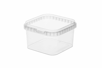 Банка прозрачная квадратная (комплект) 850мл 126х126х79 ВЗЛП (160шт/кор) 24285