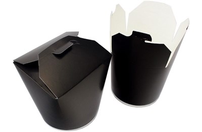 Короб бумажный для лапши China Pack (чина пак) /d1-85x105,d2-90,h-97/ Черный 450мл (500шт)в сп 50шт 14483
