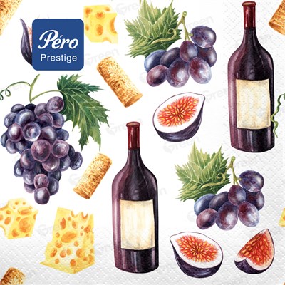 Салфетки 33х33 3-слойн. (PERO Prestige) 20л/12уп Шато 23844