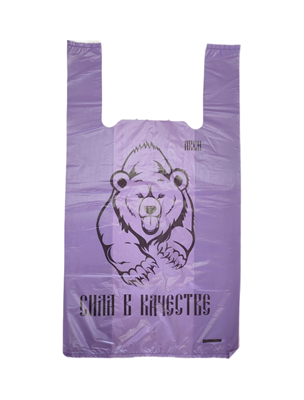 Пакет майка БЗП "Медведь" СИРЕНЕВЫЙ 28х50 5 гр /80 уп х 50 шт/  (+/- 10шт) (4000) НФ-00000546