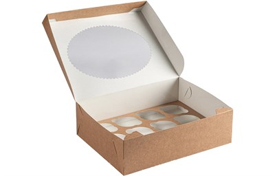 ДоЭко Короб под маффины ECO MUF (12шт) окно 330х250х100 (25/100шт) НФ-00022116