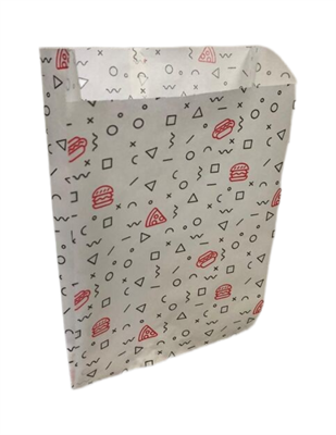 Бумажный пакет 140*60*210 мм с рисунком «Стритфуд» /100/2000/ НФ-00002631