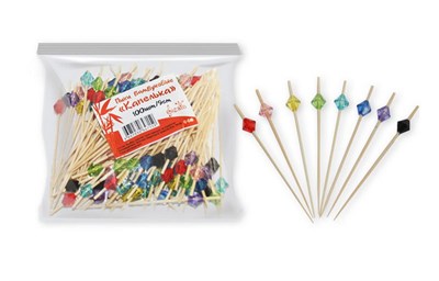 Пика Феста "Капелька" бамбук /100шт/ 9см (50уп) 10659