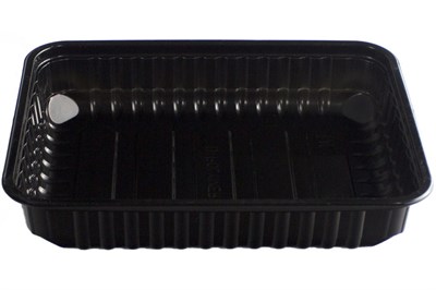 Контейнер прямоуг. низкий 0,500л  Д-Полимер черный 179*132*35 /10уп*50шт/ (500шт) 18621