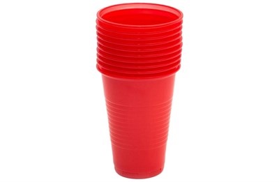 Стакан 0,200л Стандарт Пластик Красный Эконом /30уп * 100шт/ (3000шт) 2,5гр СТК02 19457