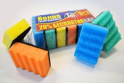 Губка для посуды Вояж "Волна" 6шт /95*65*35/ 1/40 в уп НФ-00015187