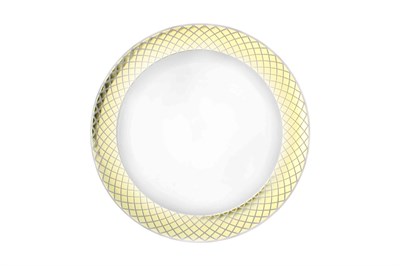 Тарелка  д 190 с каемочкой РОМБИКИ золото  36уп*6шт (216шт) 21200