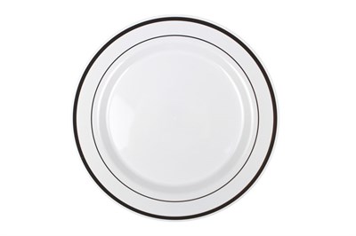 Тарелка  д 190 с каемочкой ПОЛОСКИ золото  36уп*6шт (216шт) 21202