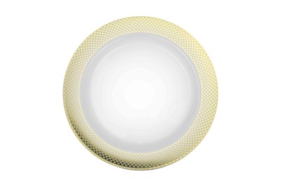 Тарелка  д 190 с каемочкой СЕТКА золото  36уп*6шт (216шт) 21210