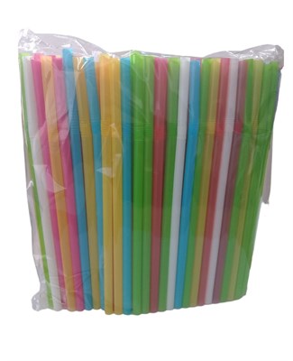 Трубочки для коктейля Джамбо 8х240 с изгибом цветные ассорти 20упх250шт (5000) Ф НФ-00018483