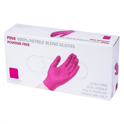 Перчатки РОЗОВЫЕ PINK Винил Нитрил 100шт размер XS (ДД) НФ-00019413