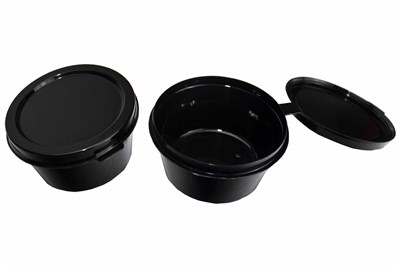 Соусница 50мл с верхним закрытием крышки черная ПП (2023) /15*80/ ВЗЛП/  (1200шт) 22537