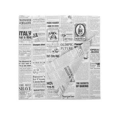 Бумага оберточная в листах 390х390 б/п парафин Газета  (1упx1000шт) Тек-Пак НФ-00024089