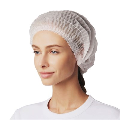 Шапочка одноразовая из нетканого материала Шарлотта белая (1уп*100 шт) 1/10 ЛП НФ-00024390