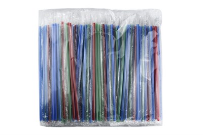 Трубочки для коктейля в инд.пп.уп. 8х240 прямая цветная /20х250шт/ (5000) СПЛ 20645