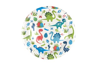 Бум тарелка Папирус д.180мм Динозаврики /14уп * 50шт/ (700шт) 22617